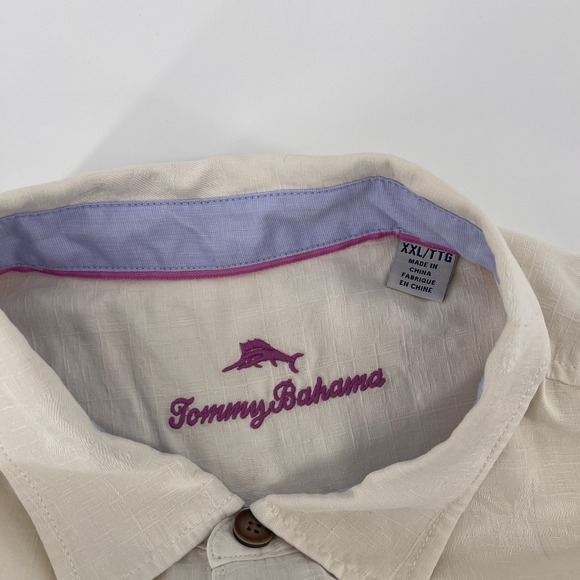 Tommy Bahama Isle of Tiki Embroidered Short Sleeve Silk Graphic Shirt XXL Rare - Picture 4 of 9